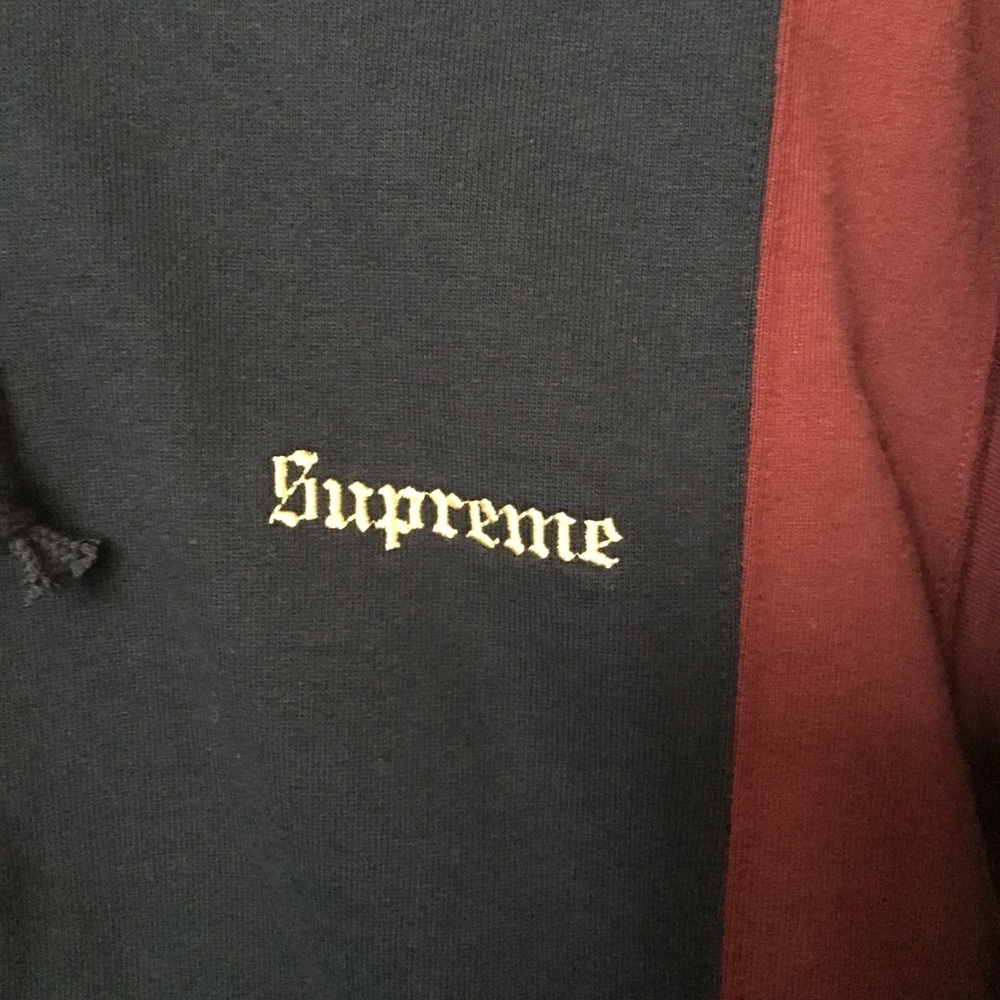 Supreme tri color burgundy sweatshirt